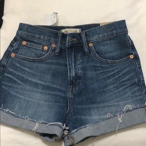 Madewell High rose denim jean shortie NWT